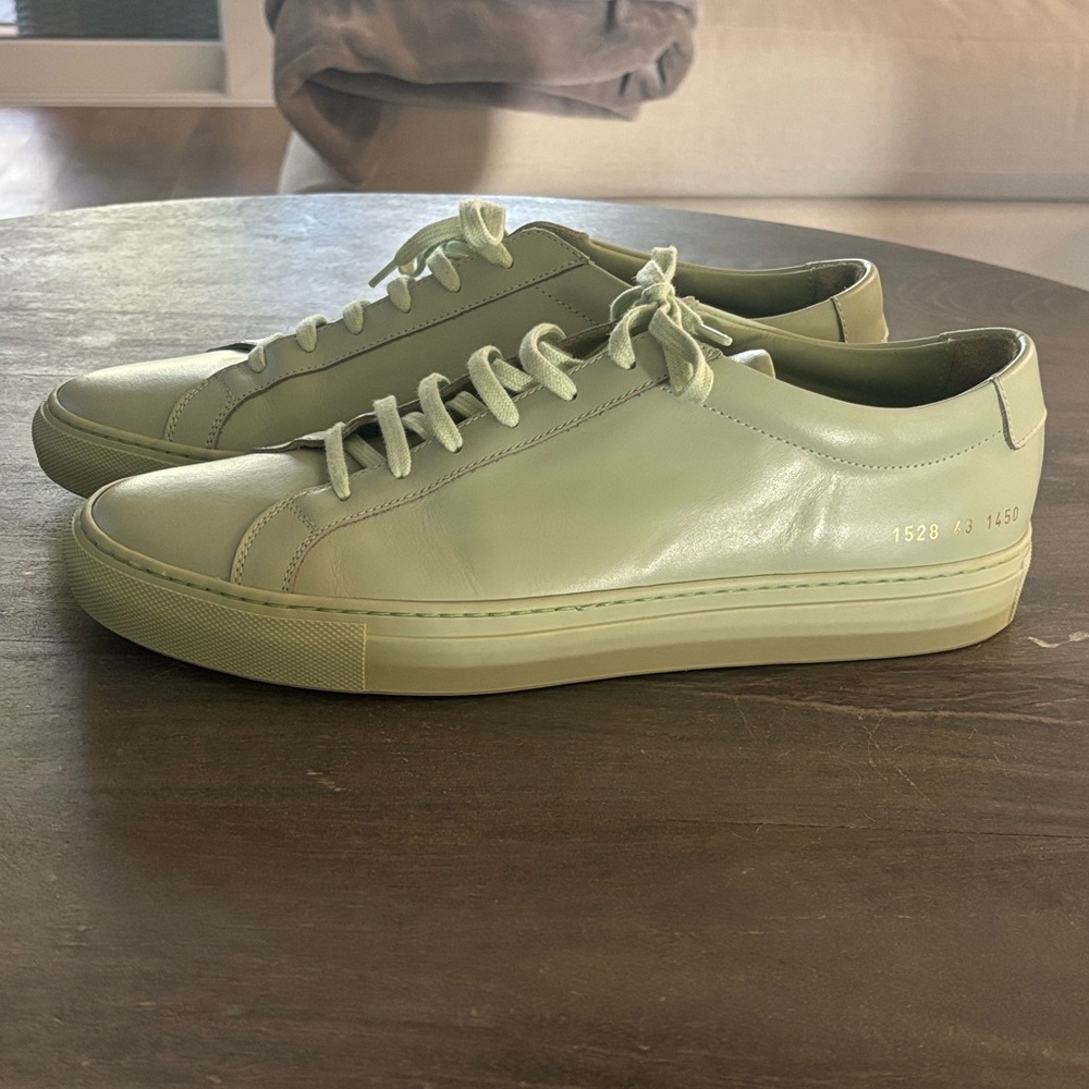 Common Projects Light Green Leather Sneakers - image 1